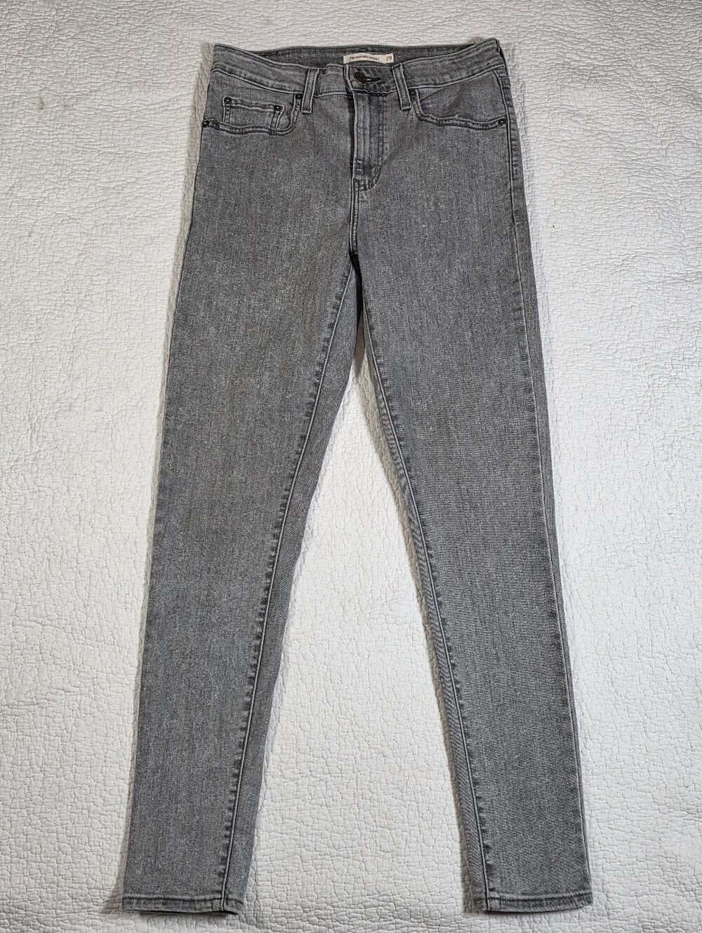 Levis Grey Wash 721 High-Rise Skinny Stretch Jeans